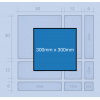 Placa 300mm x 300mm 50 Leds SMD 2835 12,5W 24V